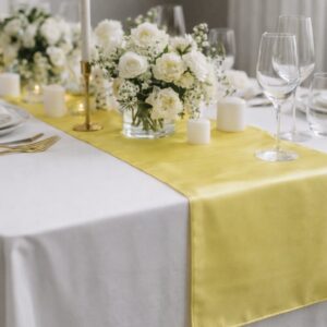 Satin Table Runner - Yellow