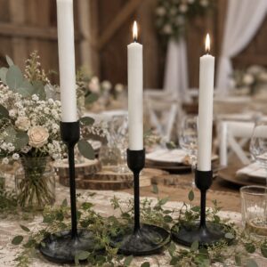 Candle Stick Holders Black - Set of 3
