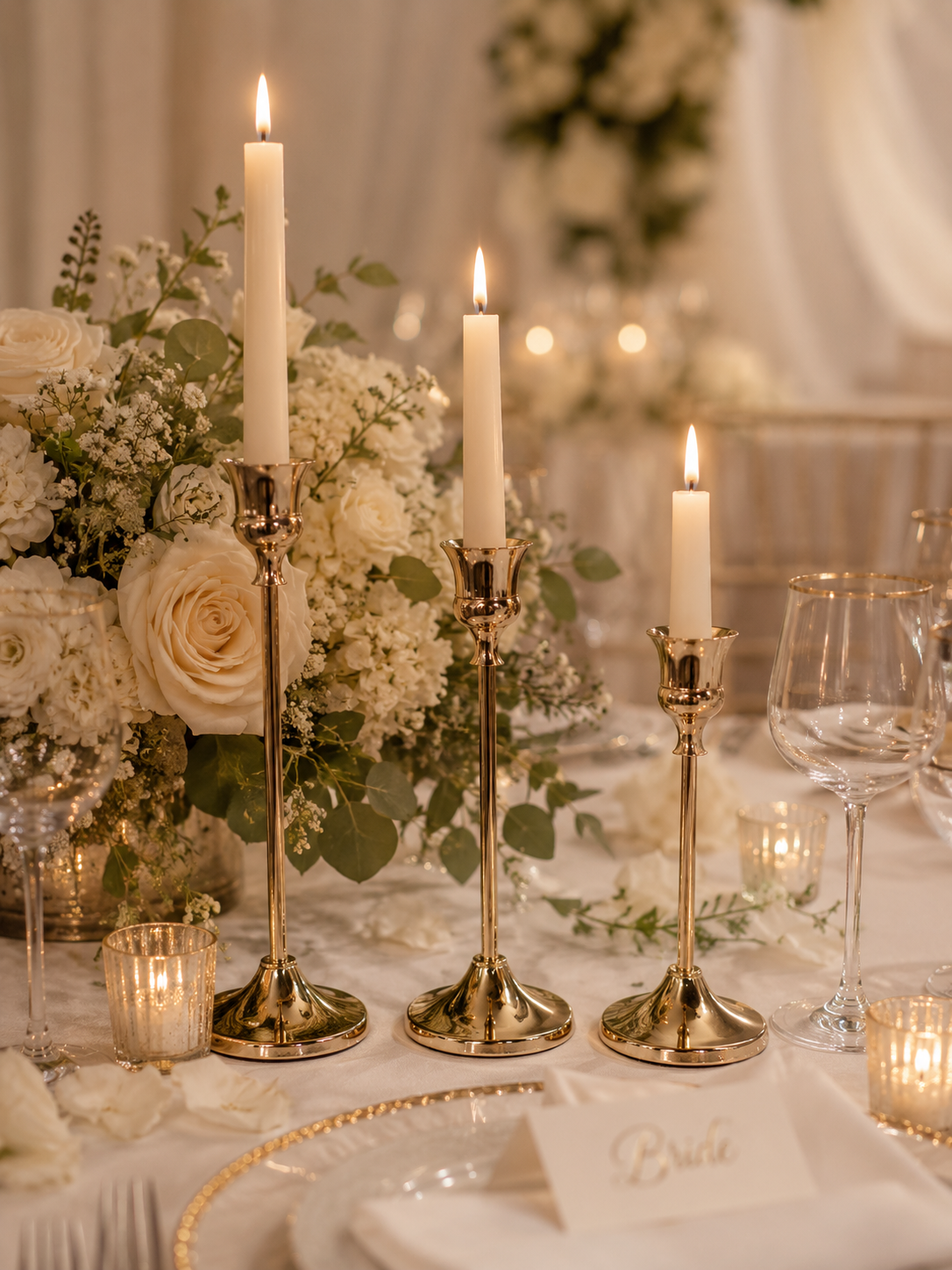 Candle Stick Holders - Rose Gold - Set of 3