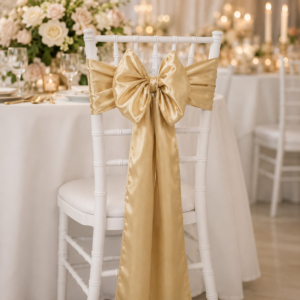Satin Chair Sash - Champagne