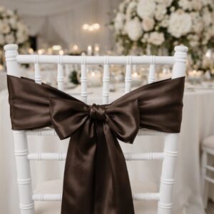 Satin Chair Sash - Chocolate