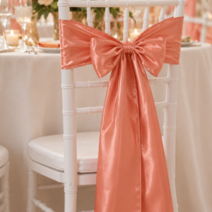 Satin Chair Sash - Coral