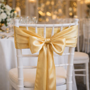 Satin Chair Sash - Gold
