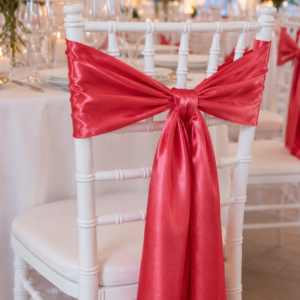 Satin Chair Sash - Poppy Pink