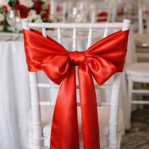 Satin Chair Sash - Red