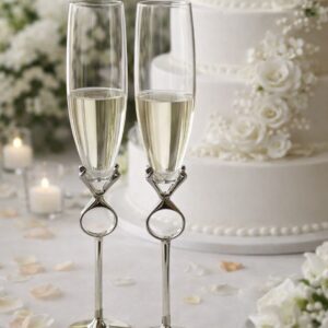 Diamond Ring Champagne Glasses