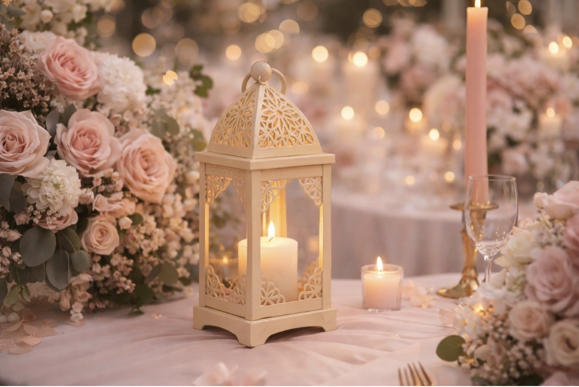 Small Cream Lantern 21cm