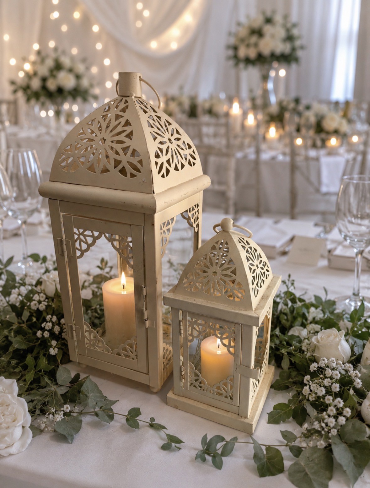 Small Cream Lantern 21cm - Image 2