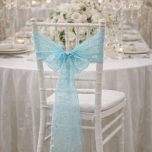 Embroidered Chair Sashes - Blue