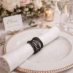 Napkin Rings Coiled Wire - Black