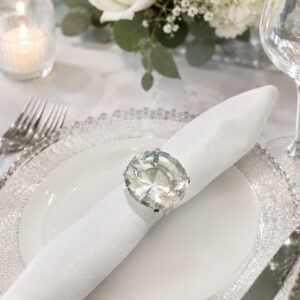 Silver Napkin Rings - Diamond Rings