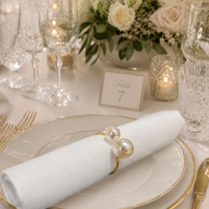 Napkin Rings Gold - Pearls