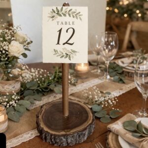 Wooden Table Number Holder