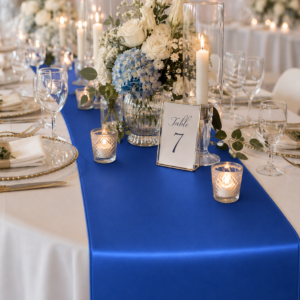 Satin Table Runner - Royal Blue