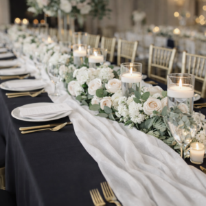 Table Runner - Soft Glittery White