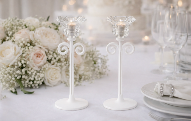 Tealight Holder with Crystal Flower