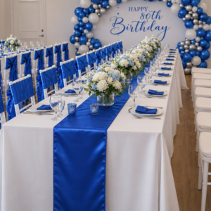 Satin Chair Sash - Royal Satin Blue (Extra Wide)