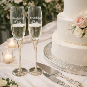 Champagne Glasses - Wedding Day