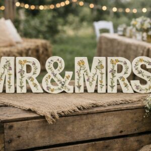 Floral 'Mr & Mrs' Sign