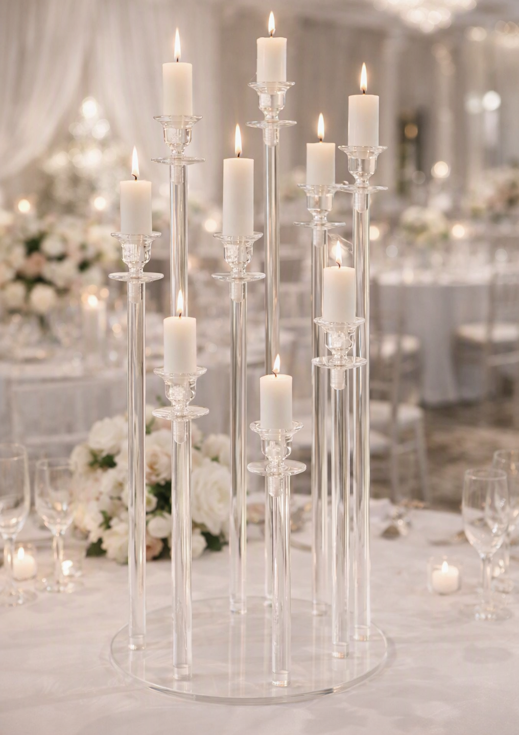 Clear Acrylic Candelabra