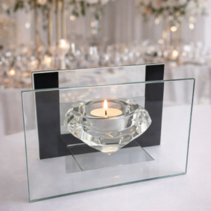 Diamond Mirrored Single Tea Light Candle Holder