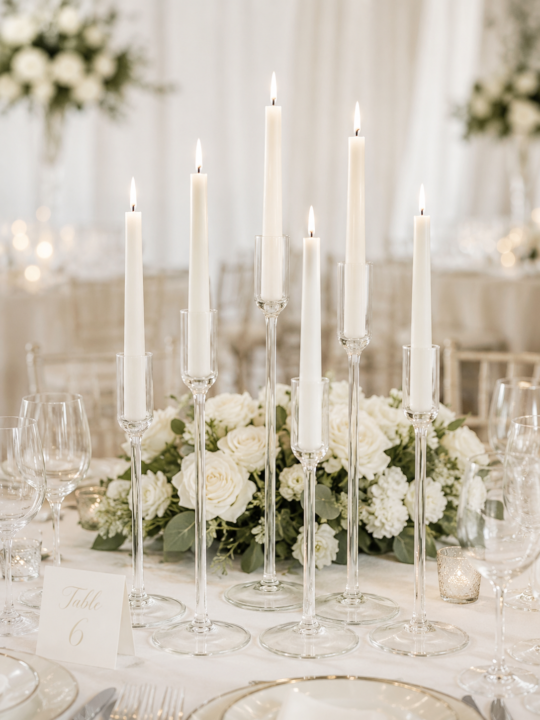 Glass Candle Holders 6pc set - Image 2