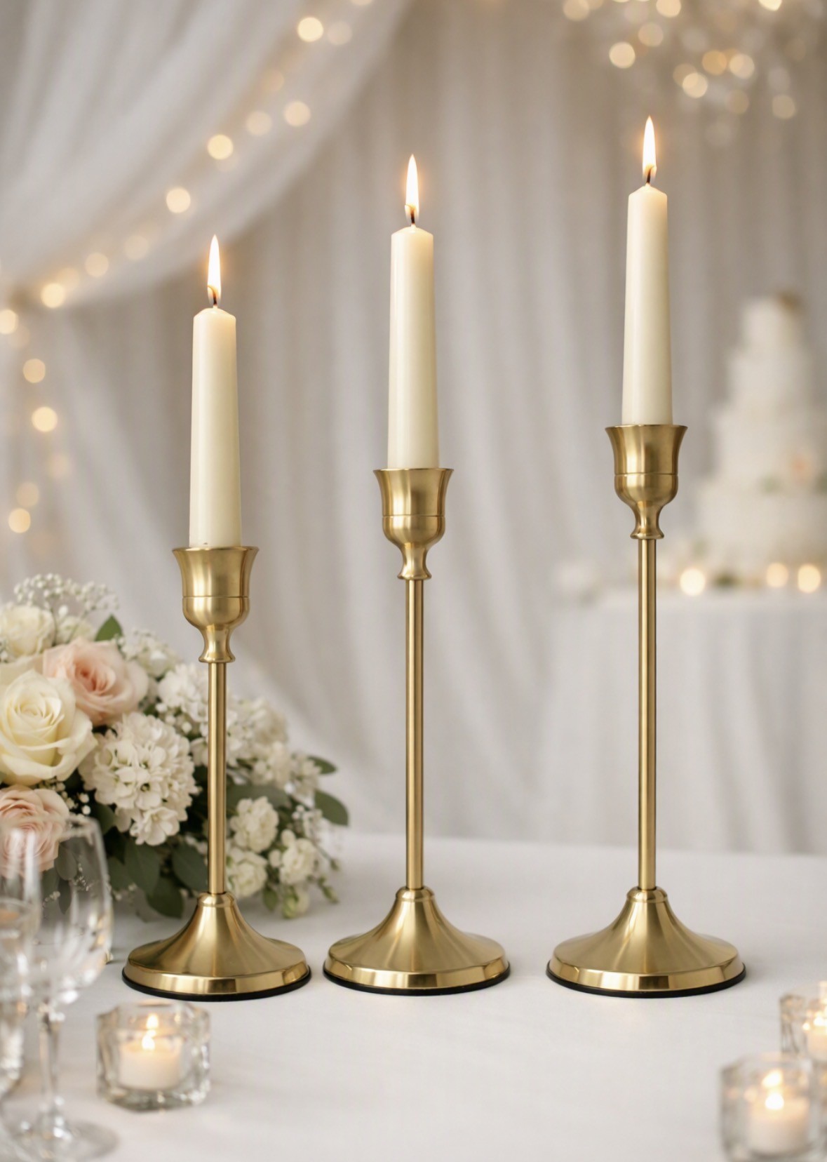 Gold Candle Holders 3pc set