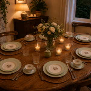 Noritake Green Edge with Silver Trim