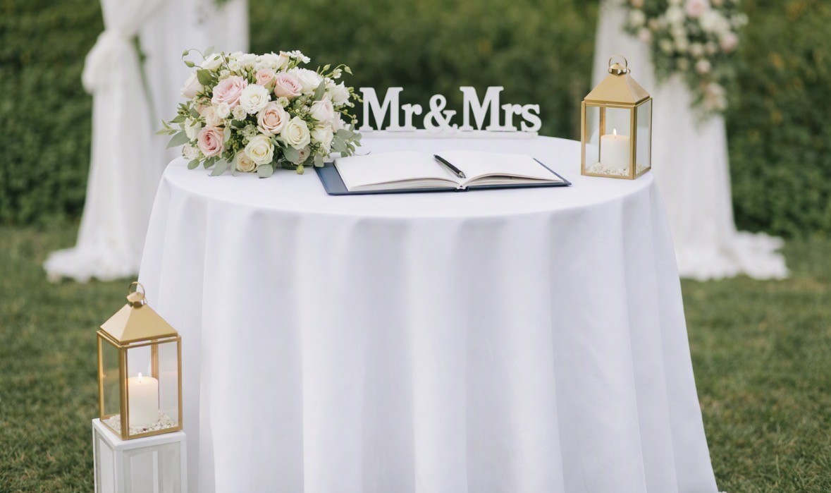 Signing Table - Round - White