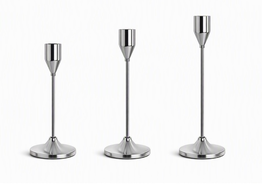 Silver Candle Holders 3pc set - Image 2