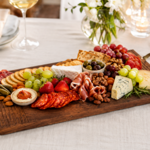 Wooden Serving Tray with Brass Handles