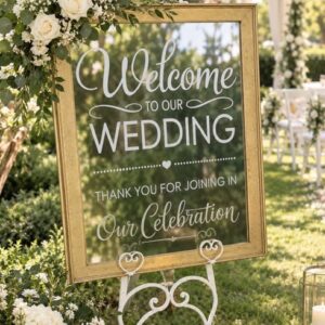 Mirrored "Welcome to our Wedding' sign