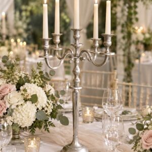 Silver Metal Candelabra 69cm high