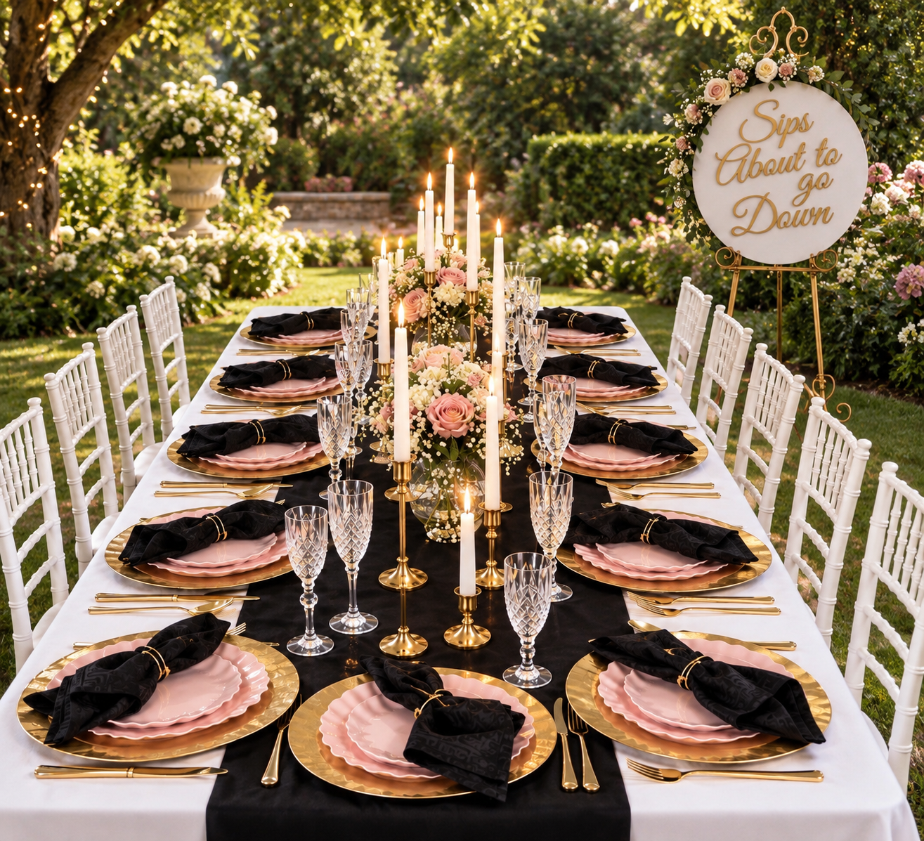 Sips About to Go Down 1 (Pink, Gold and Black) - HIRE