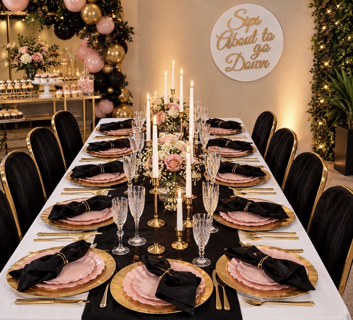 Sips About to Go Down 1 (Pink, Gold and Black) - HIRE - Image 2