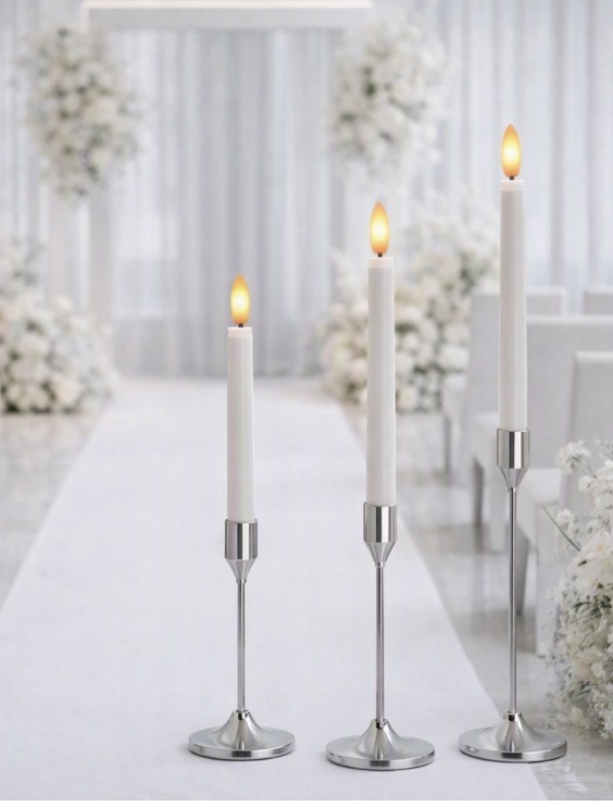 LED taper candles 27.5cm high